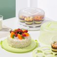 thumbnail image 4 of Oleegame 2 Pcs Rouleau de Papier d'Aluminium Contenant à Gâteau Couvercle en Plastique Couvercle Porte-Gâteau Cupcake Portable Rond Deux Base pour Biscuits Fruits Etc., 4 of 9