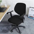thumbnail image 2 of ORUYROP Housse de Chaise de Bureau Noire Résistante à l'Eau Extensible Jacquard Élastique Housses 2 Pcs pour Chaise d'Ordinateur de Bureau Housse Extensible, 2 of 7
