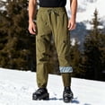 thumbnail image 2 of Sentmoon Snow Pants Snow Pants Mens Waterproof Unisex Casual Faddish Solid Patchwork Zipper Multiple Pockets Trousers Ski Pants for Waterproof and Breathable Protection Green XXL, 2 of 9