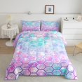 thumbnail image 2 of Erosebridal Bling Galaxy Bedding Queen Comforter Set, Abstract Geoemtry Down Comforter, Gradient Sequin print Decor, Ultra Soft, 2 of 7