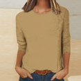 thumbnail image 2 of Birdeem Blouse pour Femmes Mode Féminine T-Shirt Uni Manches 3/4 Blouse Col Rond Hauts Décontractés, 2 of 12