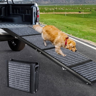 Rampes Pliables pour Chiens de 71 Pouces, Grands Chiens, Rampe pour Voiture avec Surface de Tapis Antidérapante, Escaliers Rampe Portatifs pour Animaux, Marches pour Chiens Moyens et Grands jusqu'à 220 Lb pour Monter dans une Voiture, un VUS et un Camion