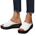 thumbnail image 2 of IUJSOY Platform Wedge Slides Sandals for Women Open Toe Slip on Lightweight Wedges Sandals, 2 of 9
