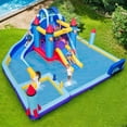 thumbnail image 2 of Costway Rocket Theme Inflatable Water Slide Park with 2 Slides Splash Pool & 950W Blower, 2 of 9