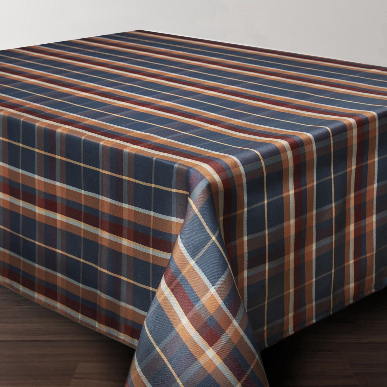WAY TO CELEBRATE HARVEST PLAID FABRIC TABLECLOTH 60X102