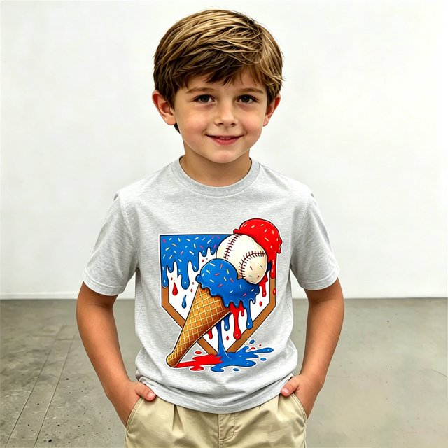 T-shirts pour Garçons Filles Col Rond Manches Courtes T-Shirts Garçons Hauts de Baseball Vêtements Garçon 8-9 Ans