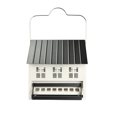 Nature’s Way Squirrel Shield Metal Hopper 5.5‑Qt Bird Feeder with Weight‑activated Ports for Small and Large Wild Birds