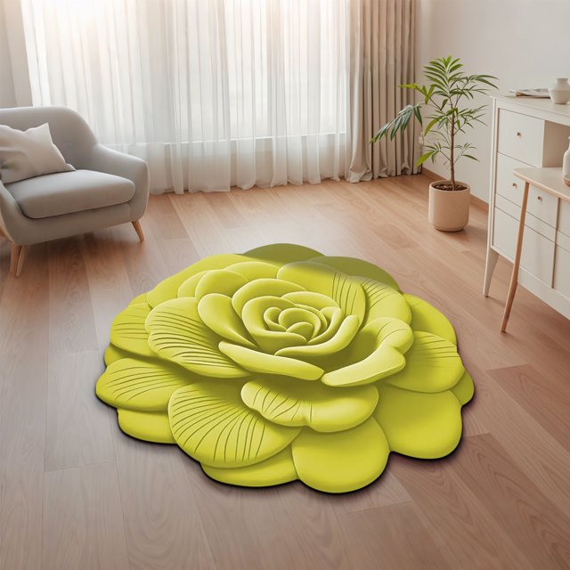 Yhmxh 3 D Flower Mat Soft Carpet Non-Slip Area Carpet Dining Room Home Bedroom Carpet Floor Washable Rug Anti-slip Rug Decorative Rug Rugs for Living Room Outdoor Rug Bathroom Rugs Kithchen Rug