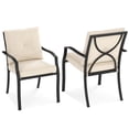 thumbnail image 1 of Gymax Metal Outdoor Dining Chair Set of 2 Stackable Patio Chairs w/ Armrests, 1 of 7
