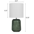 thumbnail image 3 of Mainstays 12.8 inch Green Ribbed Glass Accent Lamp, 3 of 5