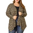 thumbnail image 1 of GRACE & GRANDEUR Women's Plus Halloween Leopard Prints Front Opening Cardigan, 1 of 8