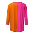 thumbnail image 5 of RXIRUCGD T-shirt Imprimé de Mode pour la Saint-Valentin pour Femme, Blouse à Manches 3/4, Col Rond, Hauts Décontractés, Orange, Taille : M, 5 of 5