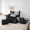 thumbnail image 4 of Erosebridal Abstract Geometry Bedding Sets Twin Size, Spiral Circle Comforter Sets with Sheets, Modern Swirl Decor, Reversible 7pcs, 4 of 5