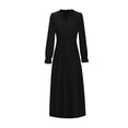 thumbnail image 5 of cfhntfmh Robes d'Invitée de Mariage pour Femmes Tendance à Découpes à Volants Col Ras du Cou Robe Maxi Smockée Ample Plissée Robe de Soirée, 5 of 5