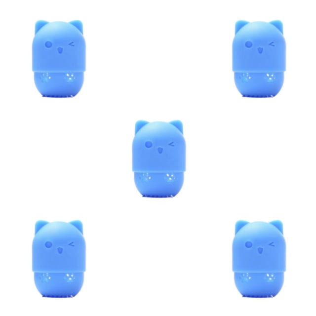 relayinert et Organiser Éponges en Forme de Chat Lavables et Réutilisables Boîte de Rangement Fond Bleu 5Ensemble