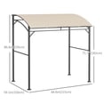 thumbnail image 3 of Outsunny 7' x 5' BBQ Grill Gazebo Tent with Steel Frame Hooks Beige, 3 of 10