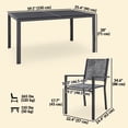 thumbnail image 3 of Outsunny Ensemble de Salle à Manger d'Extérieur 7 Pcs avec 6 Chaises Empilables et Table Rectangulaire, 3 of 10