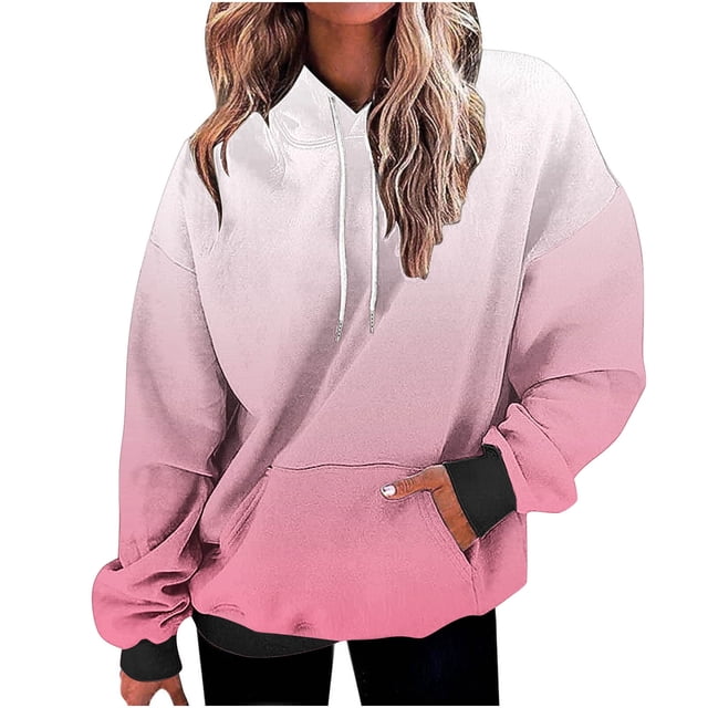 Besolor Oversized Sweatshirt for Women Fall Plus Size Long Sleeve Gradient Color Hoodies Baggy Clothes for Ladies