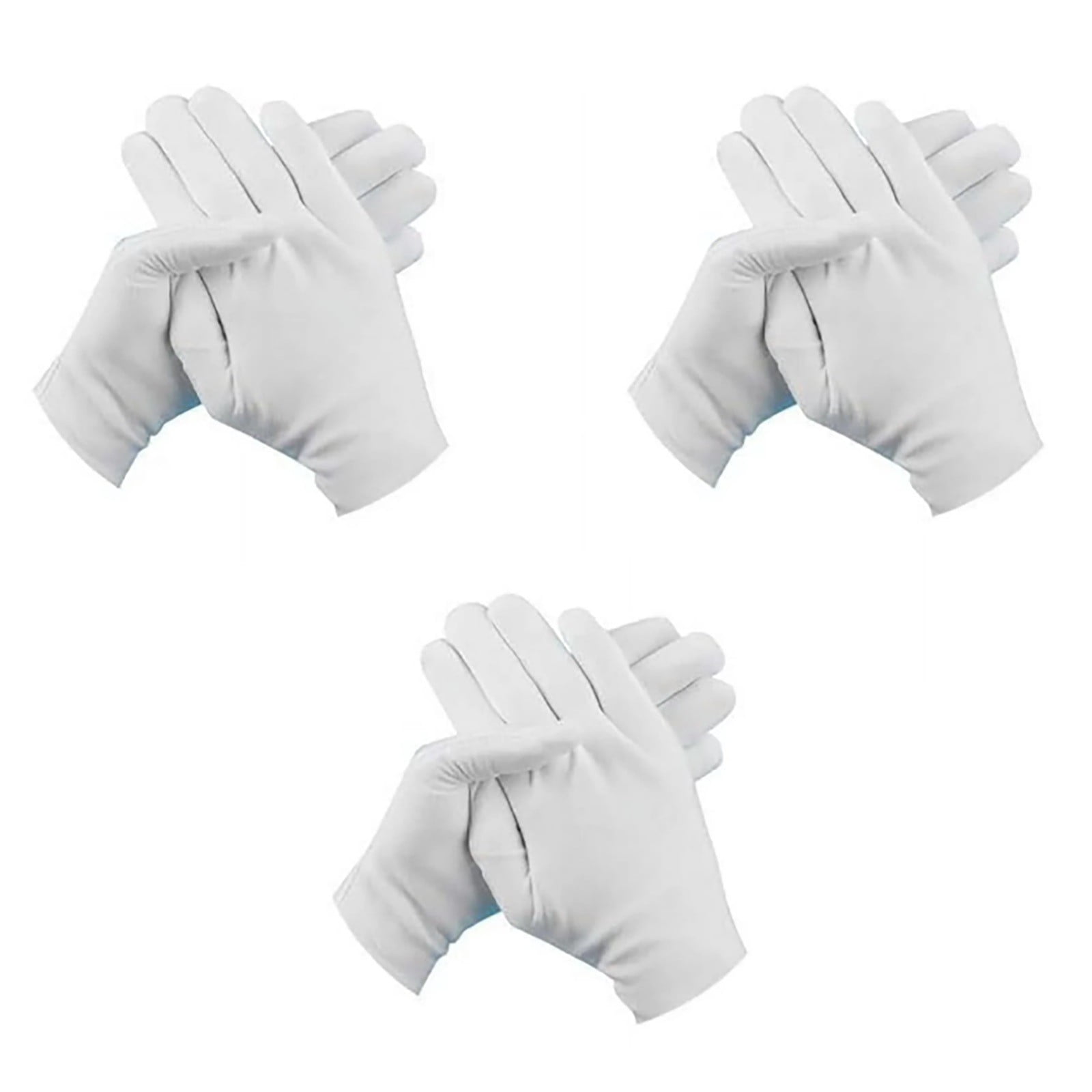 XIPYYKM 3 Pairs of White Cotton Gloves Breathable Work Jewelry Inspection Etiquette Gloves Protective Gear M Clearance Gloves