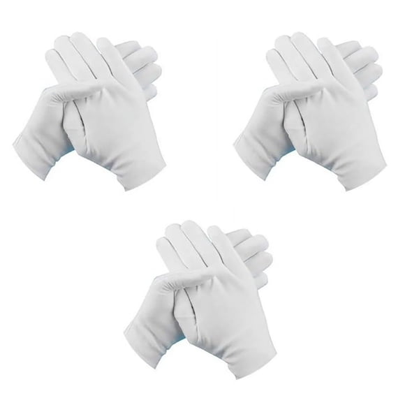 Yuehao 3 Pieces of Cotton White Gloves, Size S,3 Pairs of White Cotton Gloves Breathable Work Jewelry inspection Etiquette Gloves Protective Gear S