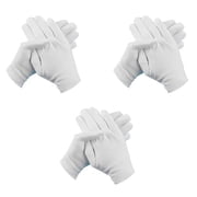 Yuehao 3 Pieces of Cotton White Gloves, Size S,3 Pairs of White Cotton Gloves Breathable Work Jewelry inspection Etiquette Gloves Protective Gear S