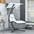 thumbnail image 2 of Outsunny Chaise Hamac d'Extérieur avec Support, Blanc Crème, 2 of 10