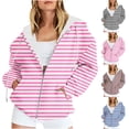thumbnail image 1 of NJDVHB Manteaux d'Hiver pour Femmes, Veste Matelassée pour Femmes, Chandails pour Femmes Décontractés Imprimés à Fermeture Éclair à Manches Longues avec Capuchon, Rouge, TTG, 1 of 1