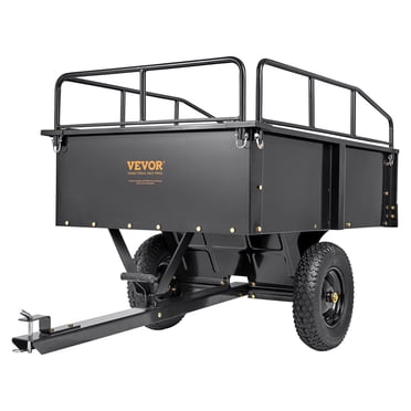 VEVOR Remorque Tout-Terrain Robuste en Acier, 750 Livres 15 Pieds Cubes, Remorque Utilitaire de Jardin avec Côtés Amovibles pour Tracteur Tondeuse