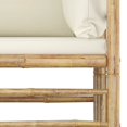 thumbnail image 3 of vidaXL 3 Piece Garden Lounge Set with Cream White Cushions Bamboo, 3 of 5