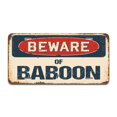 thumbnail image 1 of SignMission A-LP-04-215 Beware of Baboon Aluminum License Plate, 1 of 1