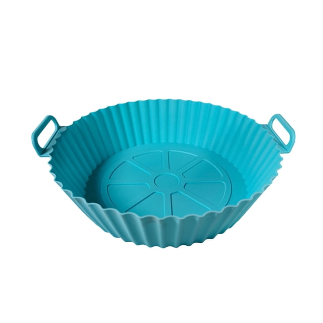 Light Blue Reusable Fryer Liner In Light Blue Silicone For Air Fryer #43u31
