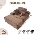 thumbnail image 3 of The Magic Home Cloud Oversized Corduroy Sofa Bed Chair Chaise, Brown, 3 of 11