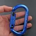 thumbnail image 2 of 25KN Professional Climbing Carabiner Screw Locking Gate Carabiner Heavy Duty O-shape Climbing Buckle Lightweight Hammock Locking Clip for Climbing Rappelling Canyoning Hammock Climbing Gear Quick Clip, 2 of 8