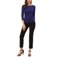 thumbnail image 2 of INSPIRE CHIC Women's Work Boat Neck 3/4 Sleeve Stretchy Knit Blouse, 2 of 6