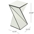 thumbnail image 4 of Homy Casa Decorative Mirrored Pedestal Table with Sculptural Geometric Form for Home Coffee Table, 4 of 6