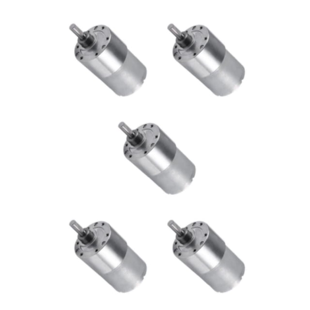 Youkk Powerful 37GB-3530 12V DC High Electric Gear Box Motor Replacement DIY Silver 20RPM 5Set