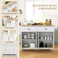thumbnail image 4 of HOMCOM Îlot de Cuisine avec Rangement, Îlot de Cuisine avec Abattant, Blanc, 4 of 10