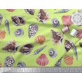 thumbnail image 2 of Soimoi Georgette Viscose Fabric Colorful Shells Ocean Print Sewing Fabric Yard 42 Inch Wide, 2 of 3