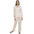 thumbnail image 1 of Bimba Chemise Imprimée Blanc Cassé à Boutons avec Pantalon de Pyjama à Taille Élastique-6, 1 of 6