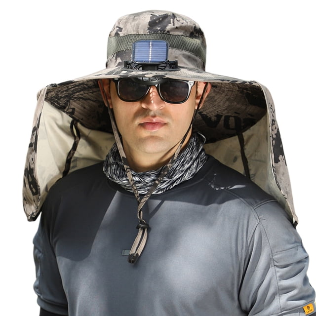 Decodeary Stay Protected And Cool Solar Power Fan Summer Hat Solar Usb Charging Hat Summer khaki 2