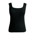 thumbnail image 5 of Ladies Solid Color Square Neck Fitted Sleeveless Knit Top Backless Sexy Camisole Tank Top, 5 of 5