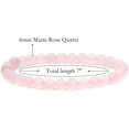 thumbnail image 2 of Bracelet Extensible Unisexe en Quartz Rose Mat Naturel avec Perles Rondes de 6 mm 7 Pouces, 2 of 5