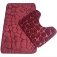 thumbnail image 5 of TopLLC Bathroom Rugs Sets 2 Piece With Toilet Rugs U Shaped Enlarge Thicken Bath Mat Set With PVC Non Slip Rubber Backing Microfiber Shag Rug For Bathroom Decoration on Clearance, 5 of 5