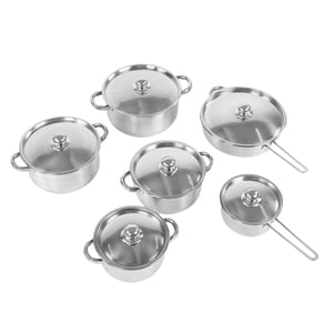 And Stainless Steel Cookware Set Induction Kitchen Cooking Skillet Set with Frying Pan Soup Pot Milk Pot