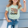 thumbnail image 2 of MIASHUI T-Shirts Graphiques de Pâques pour Garçons Doux Décontractés à Manches Courtes Hauts Colorés pour Enfants Vert Pâle, 3-4 Ans, 2 of 4