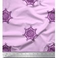 thumbnail image 1 of Soimoi Polyester Crepe Fabric Floral Mandala Block Print Fabric by The Yard 52 Inch Wide, 1 of 1