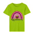 thumbnail image 5 of Meichang Hauts pour Femmes Chemise Tendance de la Saint-Valentin Hauts Mignons Imprimé Cœur Hauts de Vacances Manches Courtes Col Rond Décontracté Chandail Blouses, 5 of 5