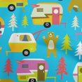 thumbnail image 1 of oneOone Rayon Light Blue Fabric Camping Hike Point Craft Projects Decor Fabric Printed By The Yard 56 Inch Wide, 1 of 4