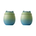thumbnail image 2 of Baohd Large Capacity Ceramic Canisters Cute For Wide Application Sturdy And Durable Ceramics Cat Form Ceramic Tea Jars blue-green 150ml 2Set, 2 of 6