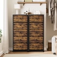 thumbnail image 3 of GUNAITO Commode Haute pour Chambre avec 5 Tiroirs Commode Bac de Rangement en Tissu Brun Rustique, 3 of 9